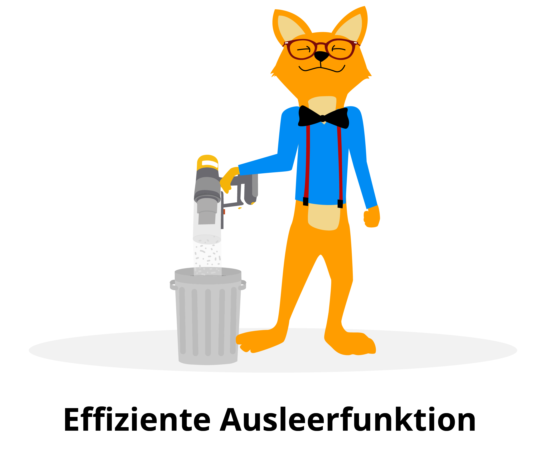 Smart Home Fuchs entleert den Akkustaubsauger